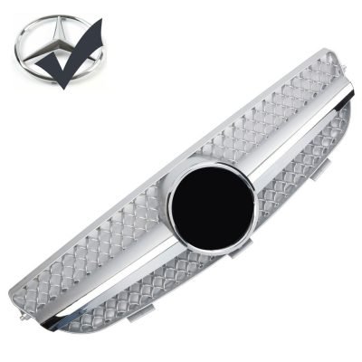 Griglia sportiva per Mercedes W209 CLK cromata argento AMG Look