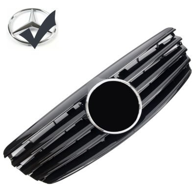 Griglia griglia sportiva per Mercedes W211 S211 E 2002-2006 nero lucido AMG Look