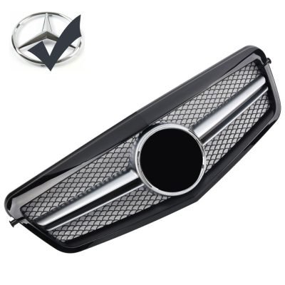 Griglia griglia sportiva per Mercedes W212 E Fino al 2013 Nero Lucido AMG Look