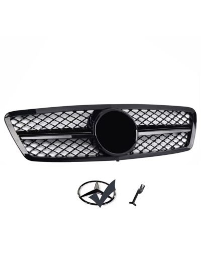 Mercedes C W203 Griglia Radiatore Nero Nido d’ape Look AMG
