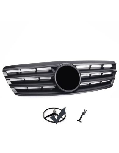 Mercedes C W203 00-07 Griglia Anteriore Nero Opaco AMG Look