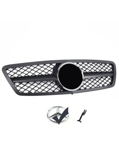 Mercedes C W203 00-07 Griglia Radiatore Nero Opaco Look AMG