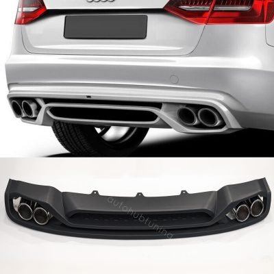 Diffusore Posteriore Replica ABT RS4 per Audi A4 B8 2012-2015 Sotto Paraurti