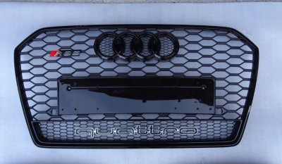 Griglia a nido d’ape Total Black RS6 Quattro Design per Audi A6 4G C7 2015-2018