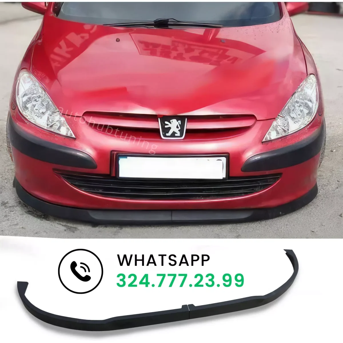 Lama Frontale Peugeot 307 207 306 Sotto Paraurti Splitter Spoiler Anteriore