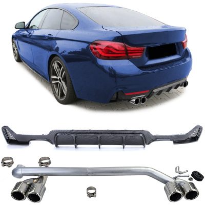 Diffusore posteriore in carbonio + terminale di scarico sportivo adatto per BMW F32 F33 F36 425 428 430