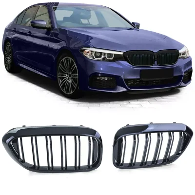 Griglia doppio ponte lucido effetto, performance, per BMW Serie 5 G30 G31 17-20
