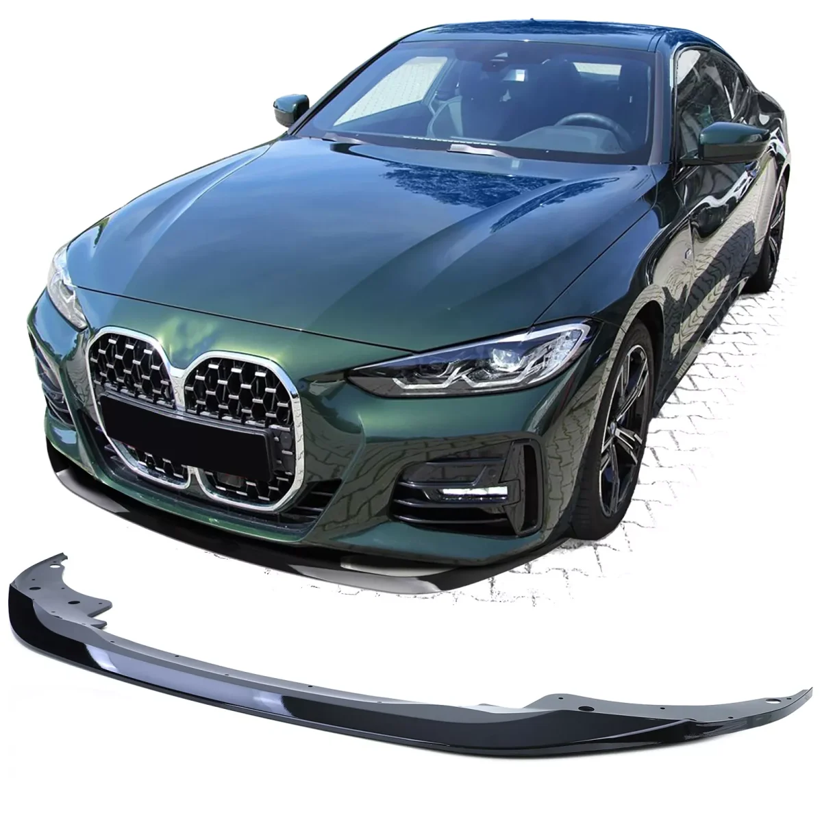 Spoiler labbro prestazioni nero lucido, per BMW Serie 4 G22 G23 G26 dal 20