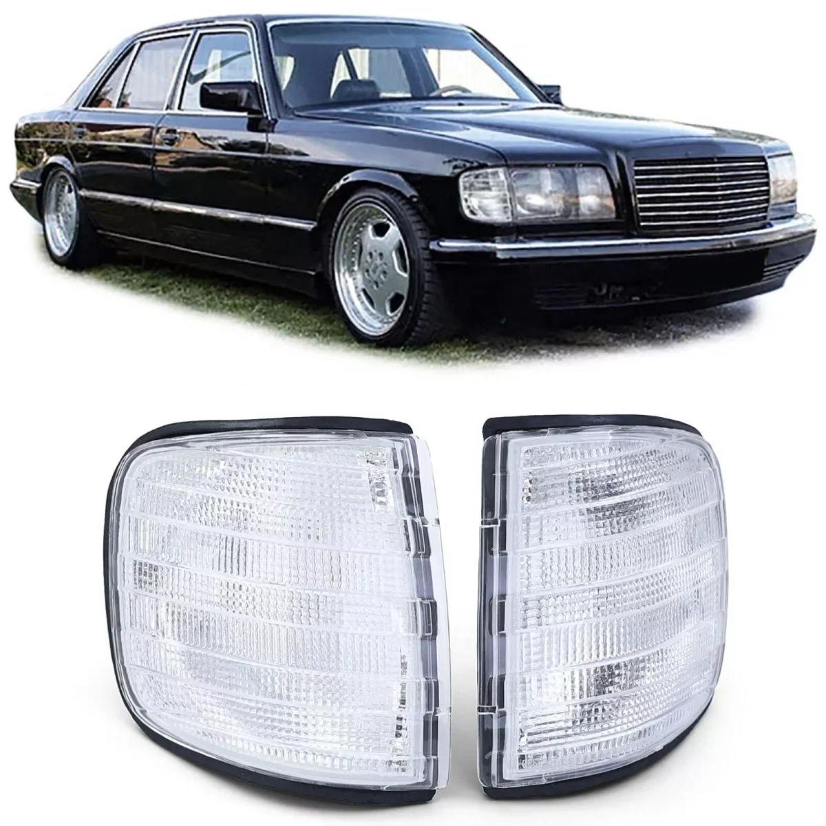 Coppia Frecce Bianco, per Mercedes Classe S W126 Berlina 80-91