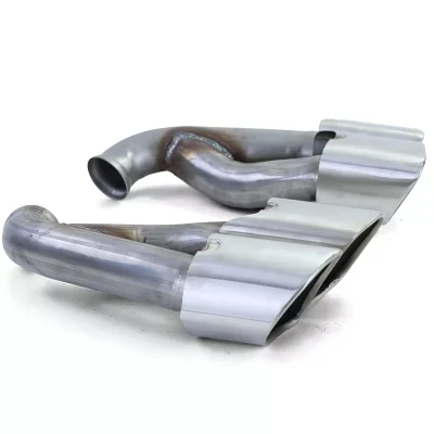 Terminali Duplex Turbo Look Acciaio Inox, per Porsche Cayenne 92A Facelift 14-17