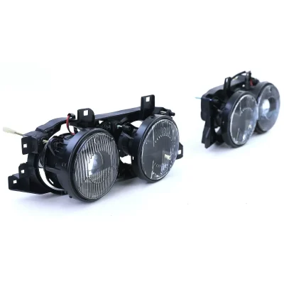 Coppia fari neri fumo adatti, per BMW Serie 5 E34 88-95 Serie 7 E32 88-94