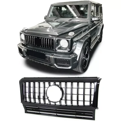 Griglia radiatore sportiva nera lucida cromata, per Mercedes Classe G W463 (1990-2018)