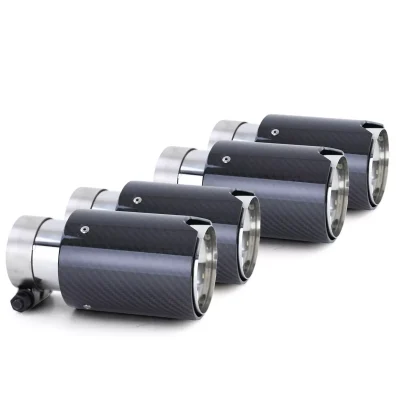 Terminali 90 mm sport carbonio nero adatti, per BMW Serie 5 F10 F11 10-16