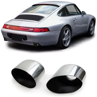 Terminali acciaio inox lucido adatti, per Porsche 911 993 3.6 200kw 210kw