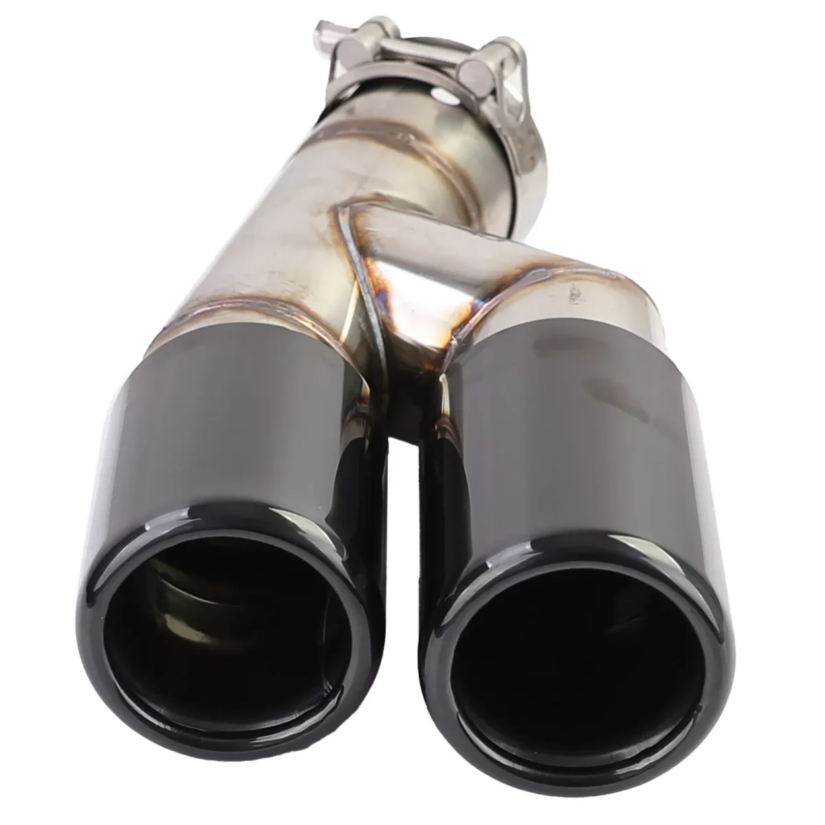 Terminale scarico doppio tubo nero lucido, per BMW Serie 3 F30 F31 316 318 320