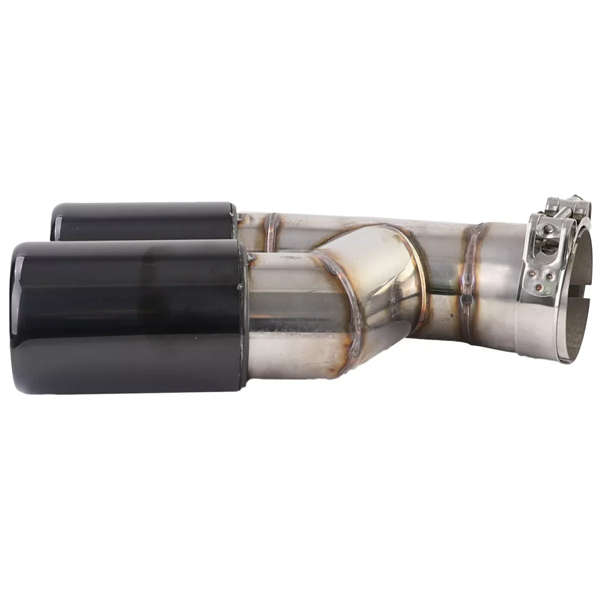 Terminale scarico doppio tubo nero lucido, per BMW Serie 3 F30 F31 316 318 320