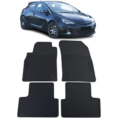 Tappetini auto in gomma neri set premium, per Opel Astra J 2009-2015