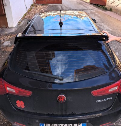 Alettone Posteriore V2-Max Tetto Alfa Romeo Giulietta / Mito Nero Lucido / Golf
