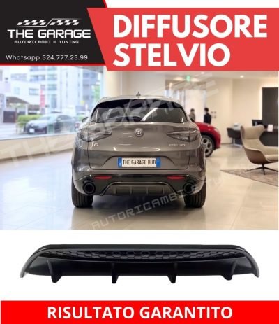 Diffusore DAM Posteriore per Alfa Romeo Stelvio 949 ( 2016-2020 ) Nero