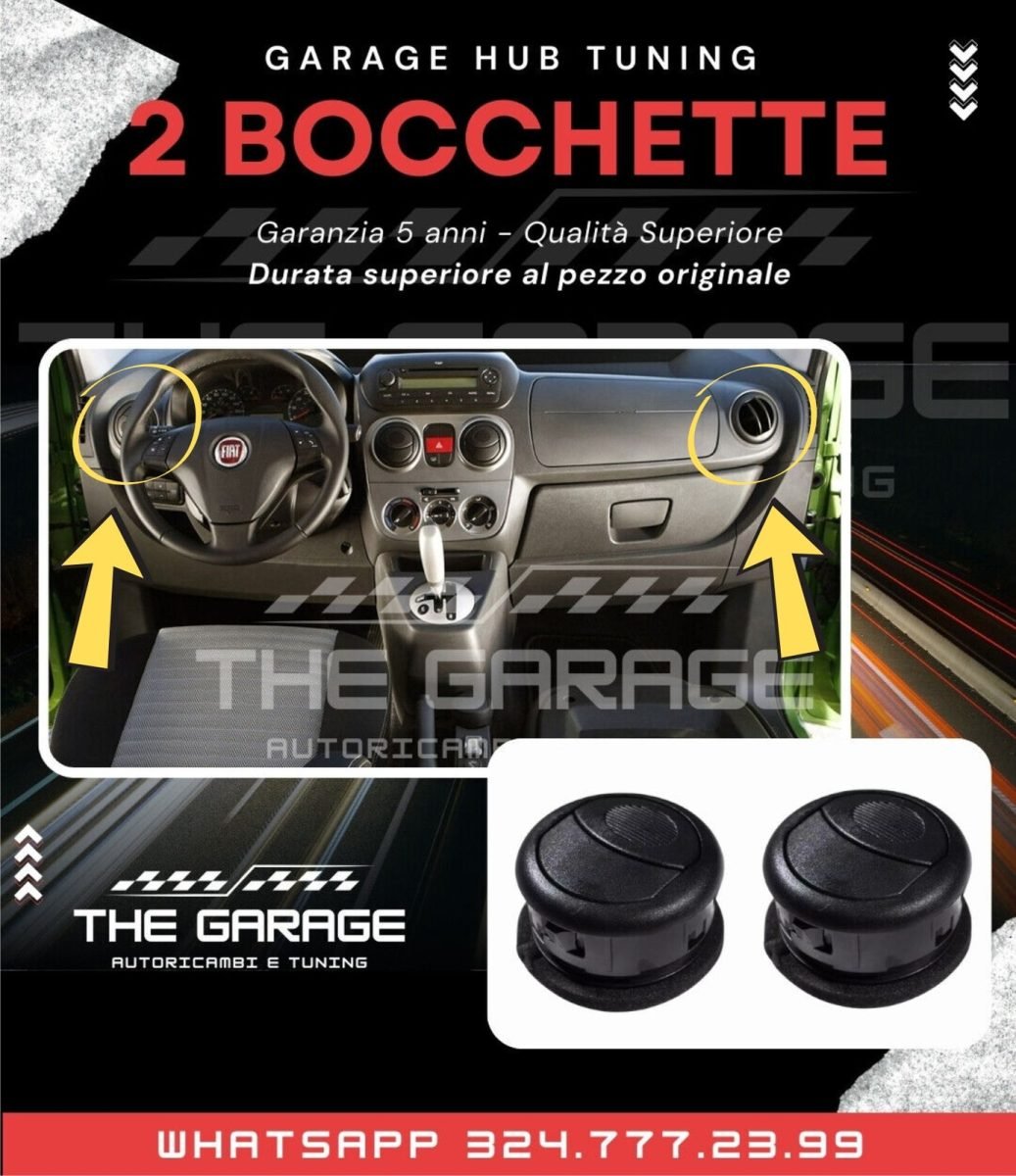 2 x Bocchette Ala Laterali Aria Condizionata per Fiat Fiorino,Qubo,Nemo,Bipper