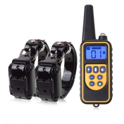 2 x Collare + Telecomando 800m per Addestramento Cani Scossa Elettrico LCD,