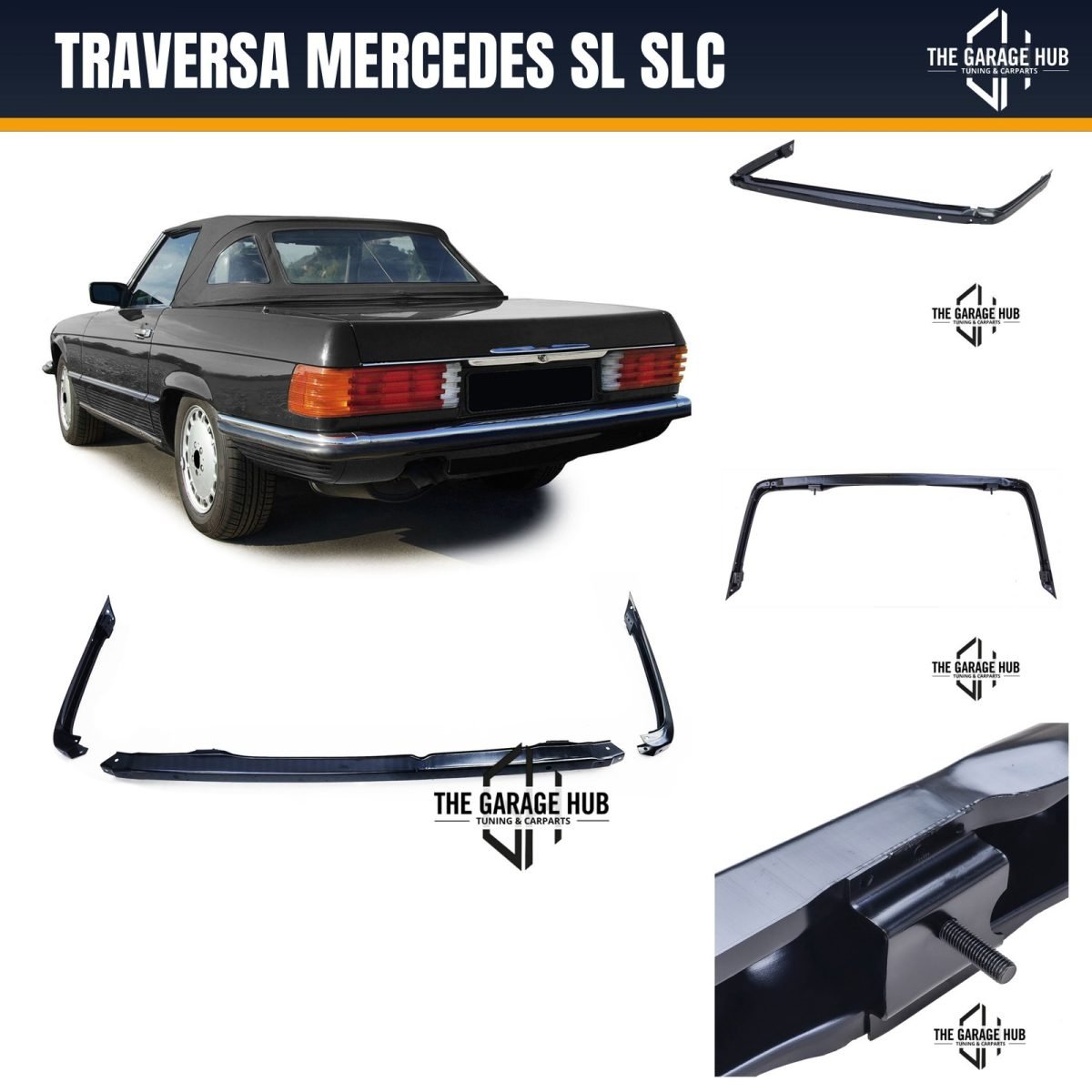 Traversa Rinforzo Paraurti Posteriore per Mercedes SL SLC (R107 C107) 71-89