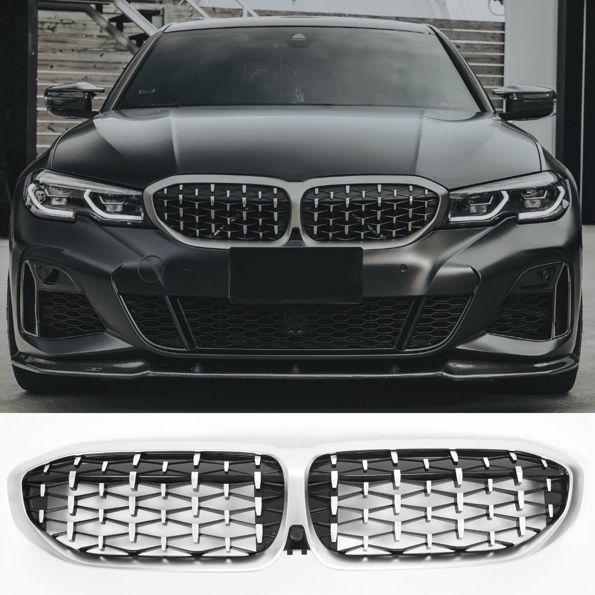 Griglia Cromato Nero Diamond Style per BMW Serie 3 G20 (2019-2022)