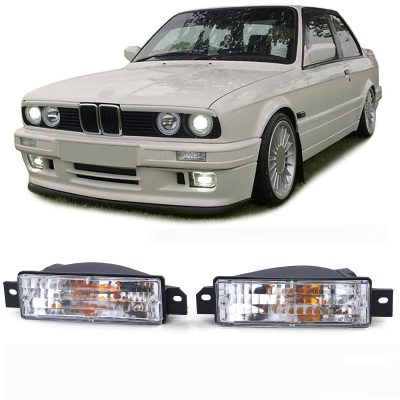 Frecce Anteriori Vetro Trasparente con Luci di Posizione per BMW Serie 3 E30