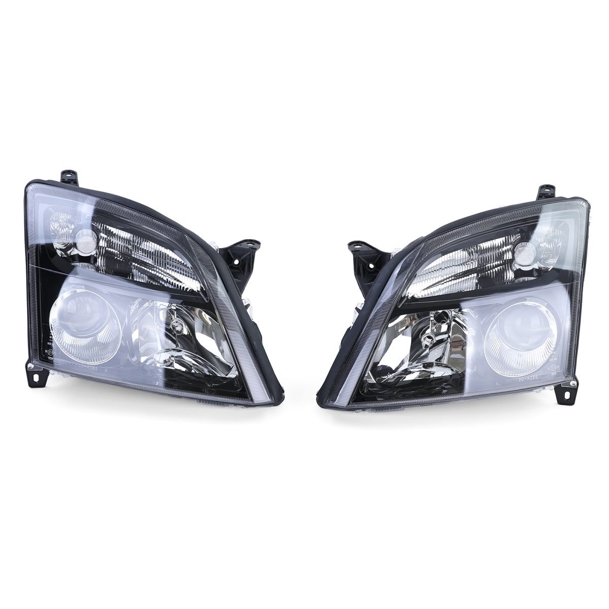 Fari Vetro Trasparente Set Nero H7 per Opel Vectra C + Signum 2002-2005