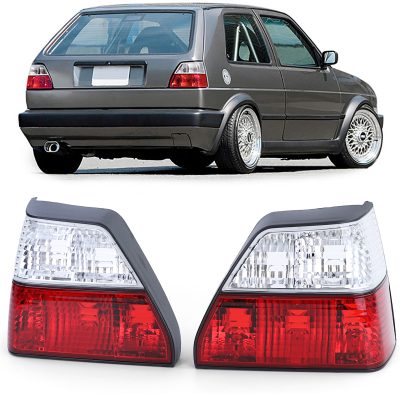 Fanali Posteriori Set Rosso Bianco Cristallo per Volkswagen Golf II 1983-1991