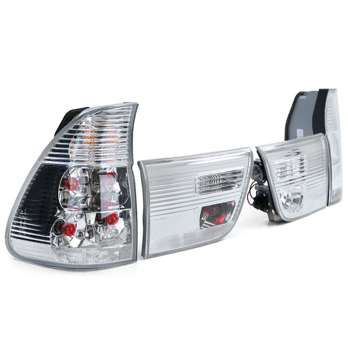Fanali Posteriori Vetro Trasparente Set 4-teilg Argento Cromato per BMW X5 E53