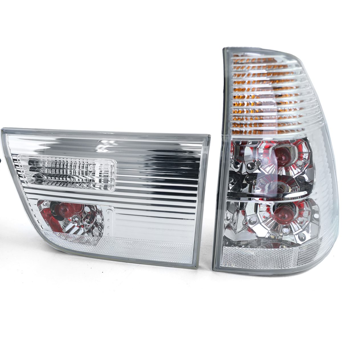 Fanali Posteriori Vetro Trasparente Set 4-teilg Argento Cromato per BMW X5 E53