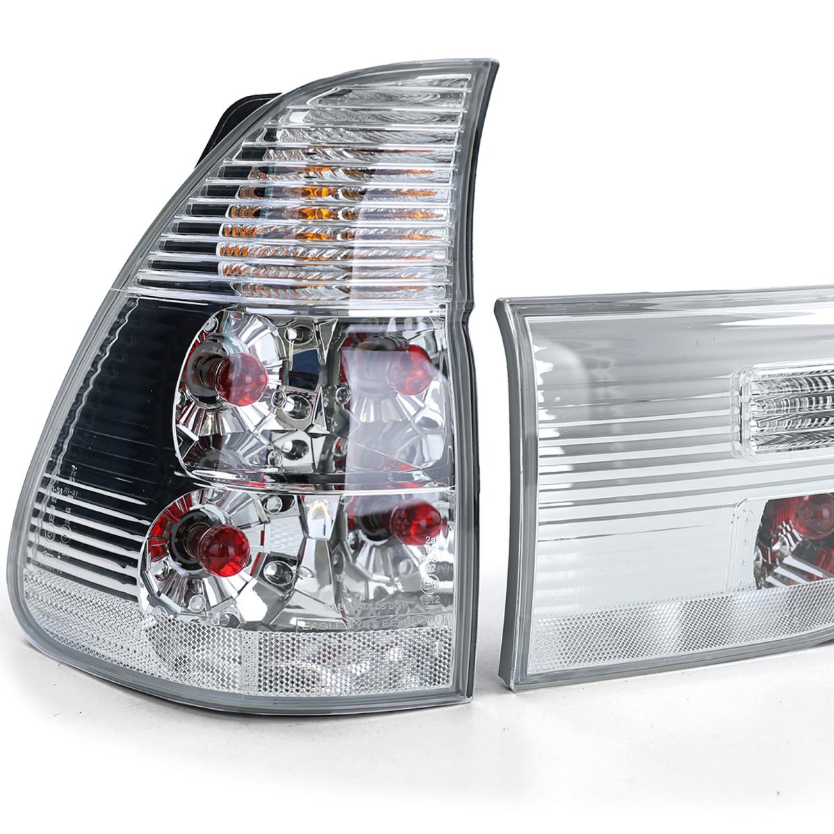 Fanali Posteriori Vetro Trasparente Set 4-teilg Argento Cromato per BMW X5 E53