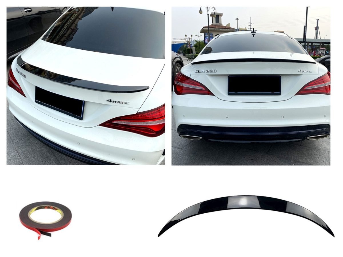 Spoiler Posteriore Nero Glans per Mercedes CLA C117 2013-2019