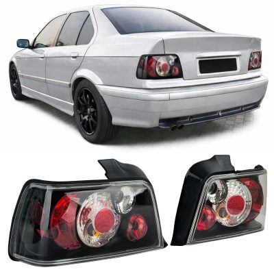 Fanali Posteriori Vetro Trasparente Neri per BMW Serie 3 E36 Berlina 1990-1998