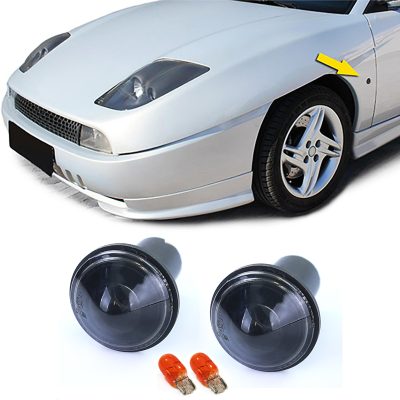 Frecce Vetro Trasparente Laterali Neri Fumè per Fiat Coupe 175 (1994-2000)