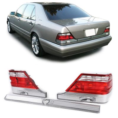 Fanali Posteriori con Barra Rossa Chiara per Mercedes S Kasse W140 1994-1998