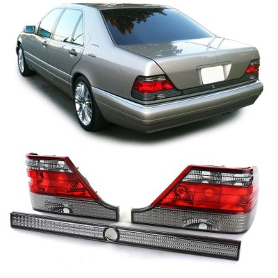 Fanali Posteriori Rosso Nero con Cornice per Mercedes S W140 1994-1998