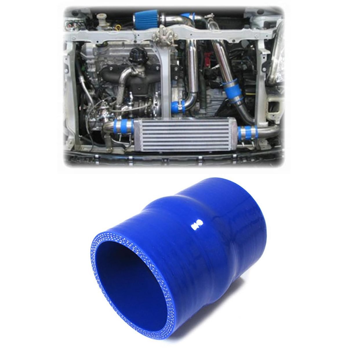 Tubo in Silicone con Ammortizzatore 76mm Ø51mm Universale per Auto Tuning