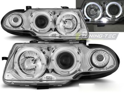 Opel Astra F 09.94-08.97 Angel Eyes Cromato Fari Anteriori Luci LED