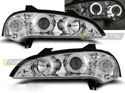 Opel Tigra 09.94-12.00 Angel Eyes Cromato Fari Anteriori a LED con Cornice Cromo
