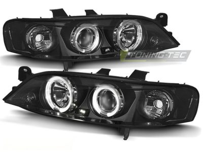 Opel Vectra B 11.95-12.98 Fanali Angel Eyes Neri Anteriori Sinistro Destro