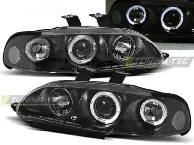 Honda Civic 09.91-08.95 2D/3D Fanali Angel Eyes Neri Fari Anteriori