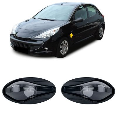 Frecce Vetro Trasparente Nere per Peugeot 107 206 307 407 607 Toyota Aygo