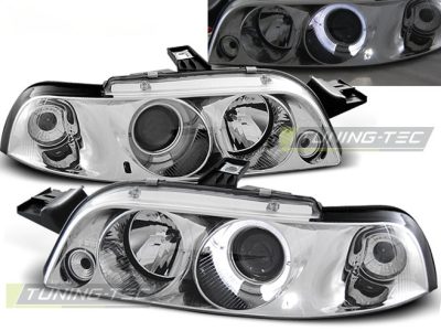 Fiat Punto 1 11.93-09.99 Angel Eyes Cromato Fari Anteriori LED Luci Diurne