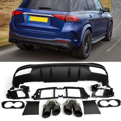 Diffusore Posteriore con Terminali Scarico Neri per Mercedes W167 GLE SUV