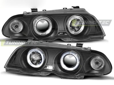 Fari Angel Eyes Nero per BMW E46 (05.98-08.01) S/T, Fanali Anteriori
