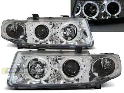 Fari Angel Eyes Cromato per Seat Leon (04.99-08.04) Fanali Anteriori