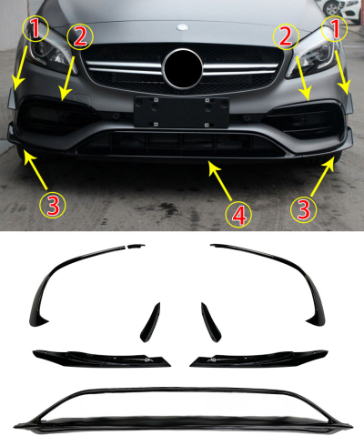 Spoiler Anteriore per Mercedes Classe A Restyling W176 2015-2018