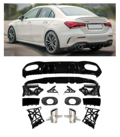 Diffusore Posteriore con Terminali Scarico Cromato per Mercedes V177 2018-2026